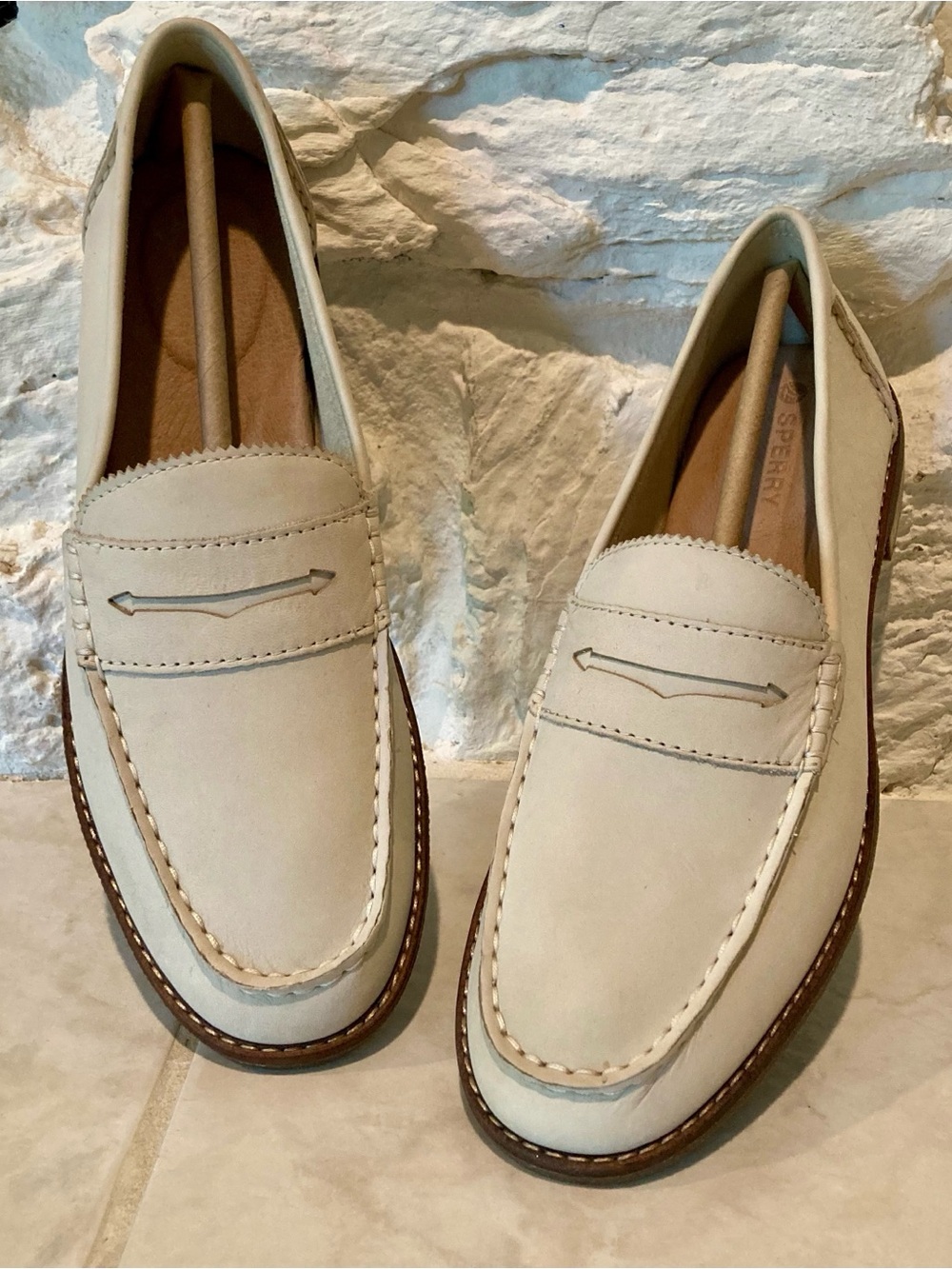 NWOT Sperry Seaport Penny loafer in ivory leather, women’s size 9. - Picture 2 of 12